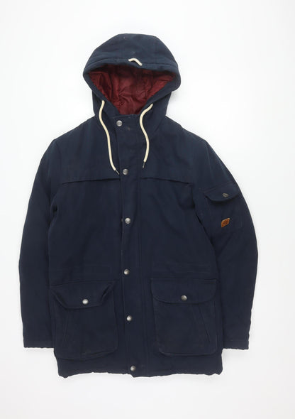 Mens UK Size S JACK & JONES Blue Parka Coat