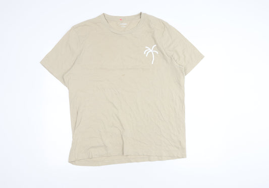 Old Navy Men’s Beige Crew Neck Beach T-Shirt, Size L