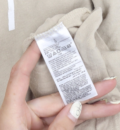 Old Navy Men’s Beige Crew Neck Beach T-Shirt, Size L