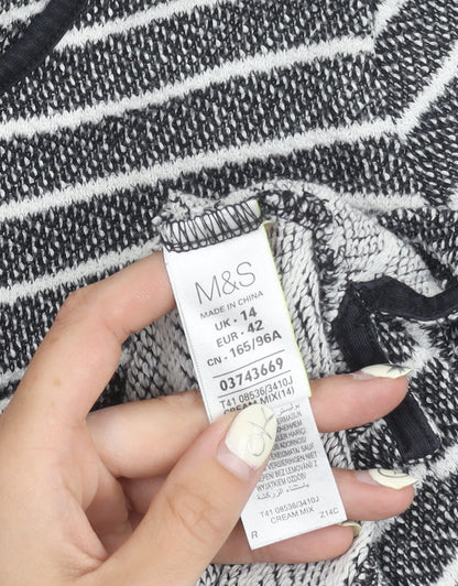 Womens UK Size 14 Marks and Spencer Black Basic Blouse