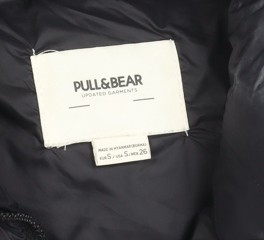 Pull&Bear Women's Black S Puffer Waistcoat
