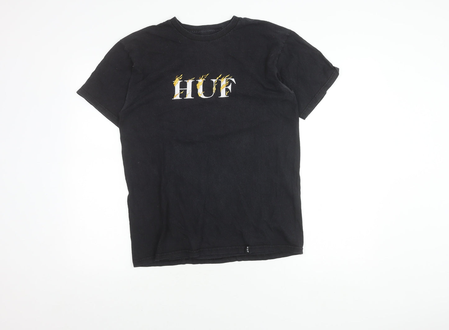 Mens UK Size M HUF Black  T-Shirt