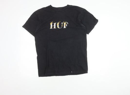 Mens UK Size M HUF Black  T-Shirt