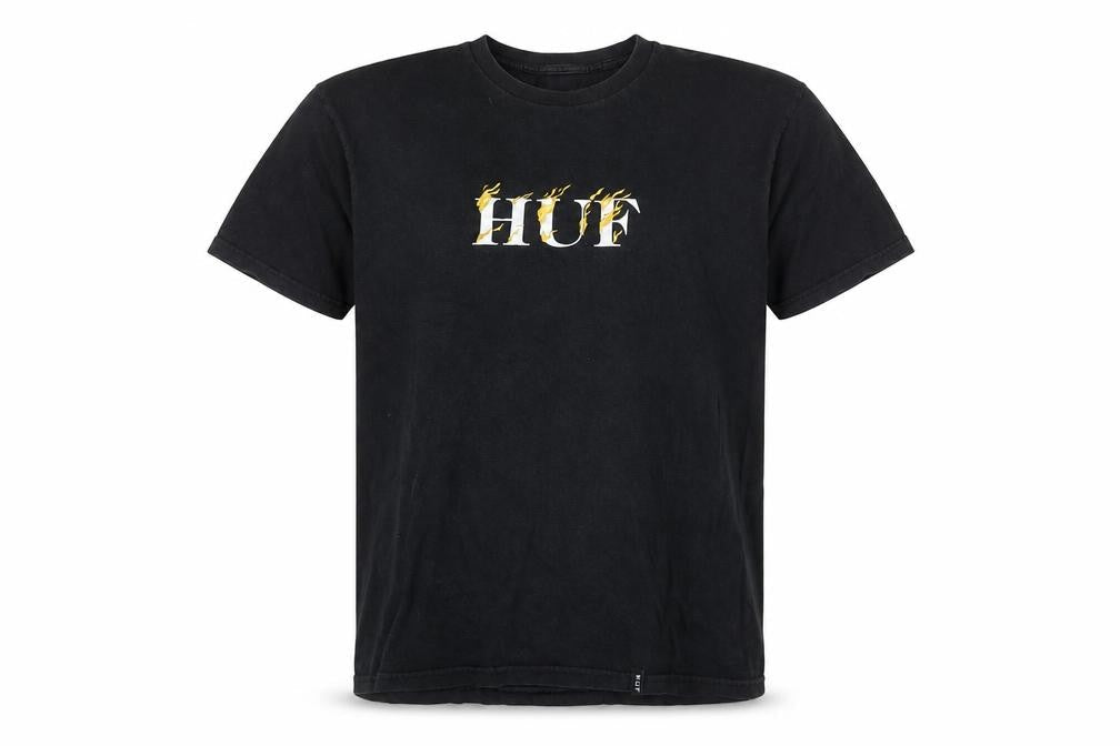 Mens UK Size M HUF Black  T-Shirt