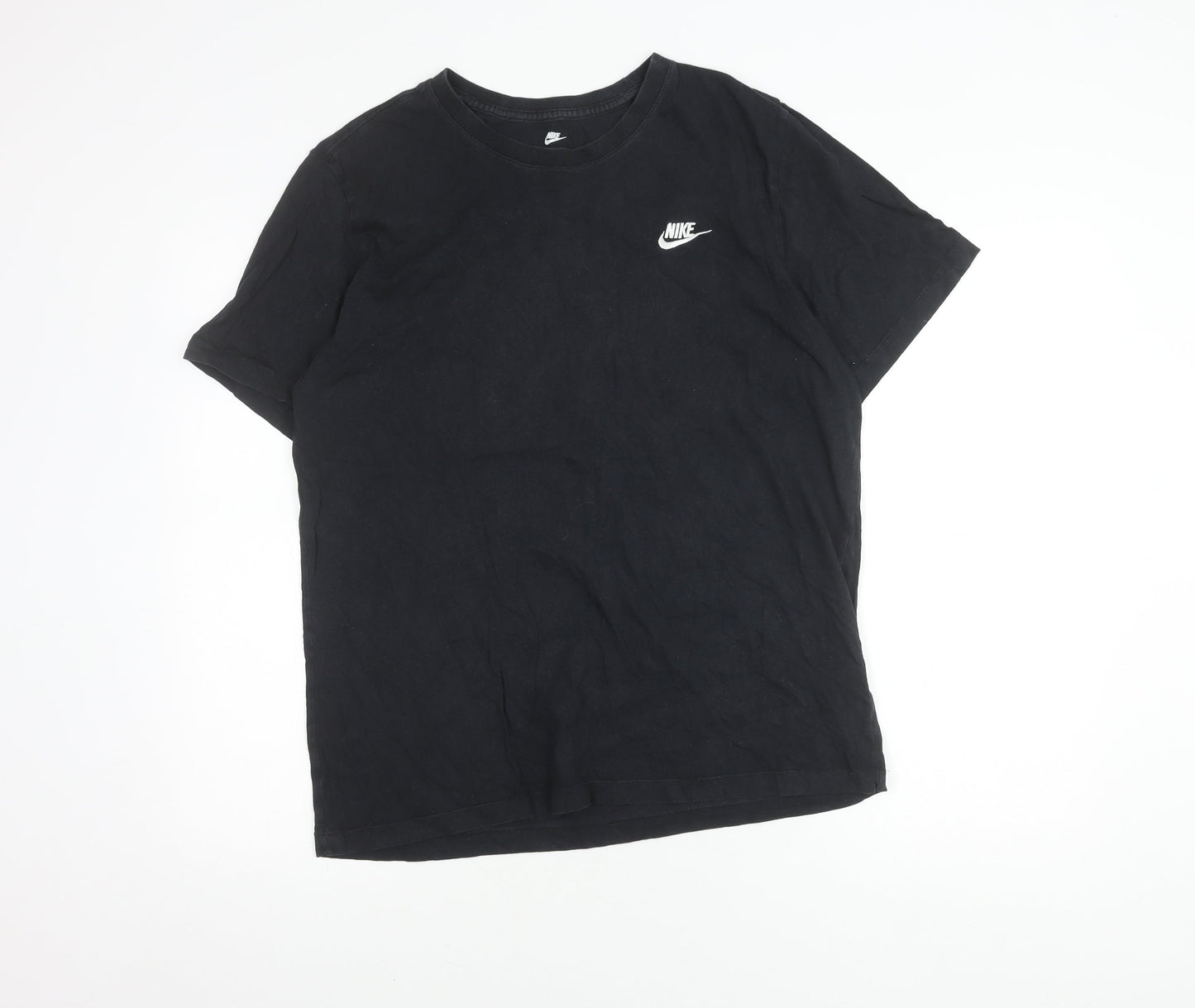 Nike Men's Black Crew Neck T-Shirt, Short Sleeve, L