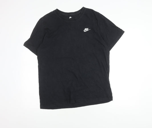Nike Men's Black Crew Neck T-Shirt, Short Sleeve, L