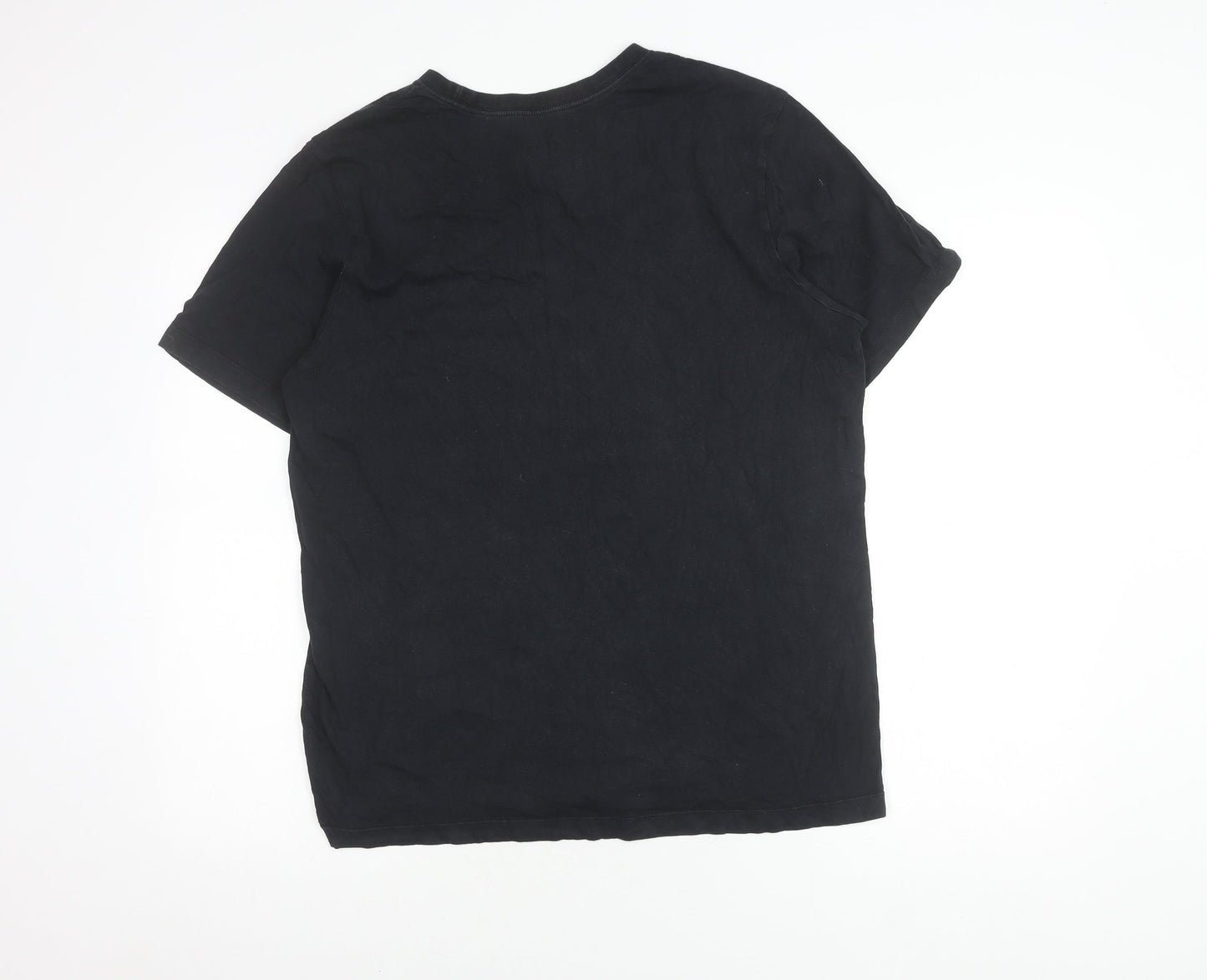 Nike Men's Black Crew Neck T-Shirt, Short Sleeve, L