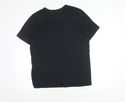 Nike Men's Black Crew Neck T-Shirt, Short Sleeve, L