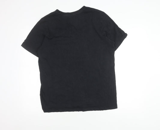 Nike Men's Black Crew Neck T-Shirt, Short Sleeve, L