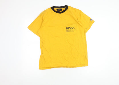 Cotton On Men’s Yellow NASA T-Shirt XS Relaxed Fit