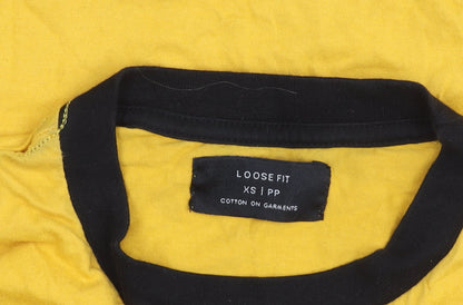 Cotton On Men’s Yellow NASA T-Shirt XS Relaxed Fit