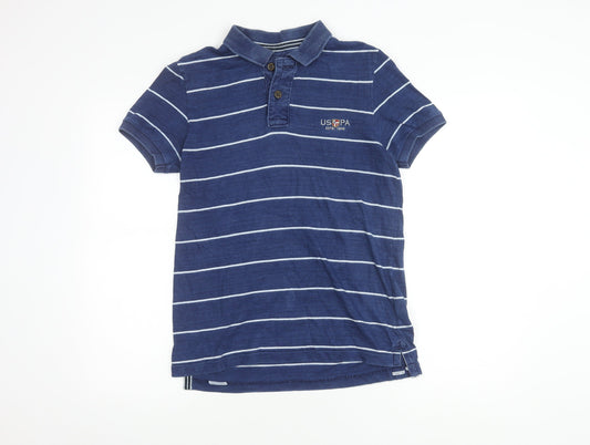 U.S. Polo Assn. Men's Blue Striped Polo Shirt S