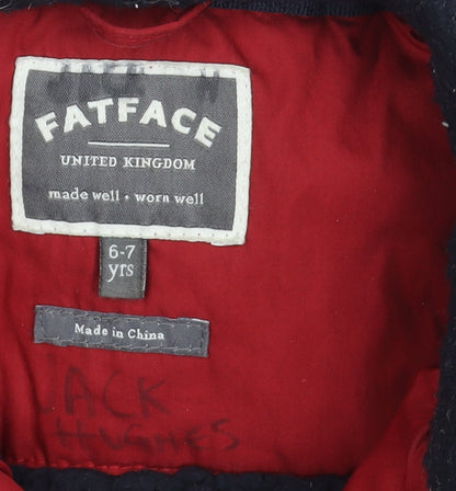 FatFace Boys Red Bodywarmer 6-7 Years Padded Zip Casual