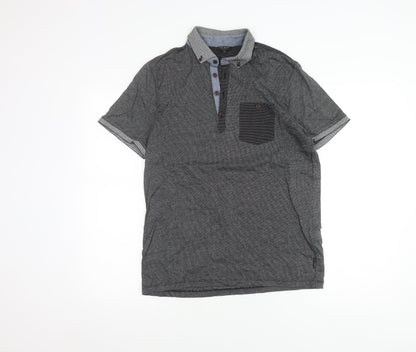 Ted Baker Men's Grey Cotton Polo Shirt, Size M