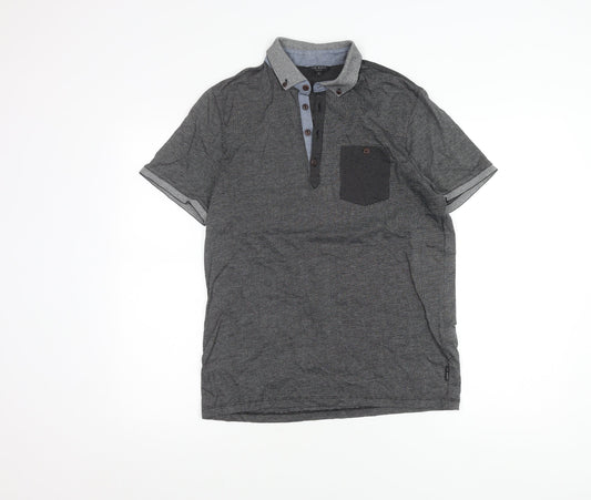 Ted Baker Men's Grey Cotton Polo Shirt, Size M