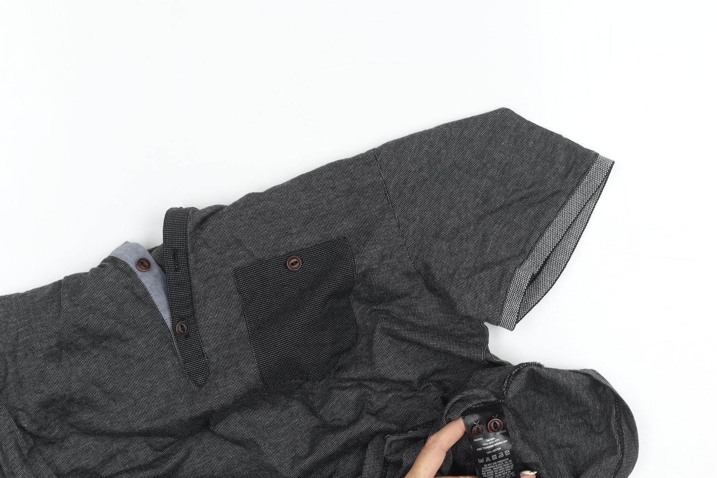 Ted Baker Men's Grey Cotton Polo Shirt, Size M