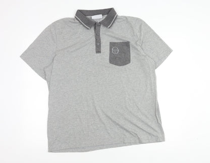 Sergio Tacchini Men's XL Grey Polo Shirt