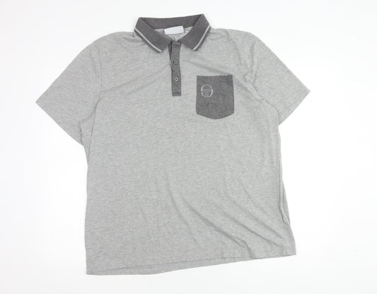 Sergio Tacchini Men's XL Grey Polo Shirt