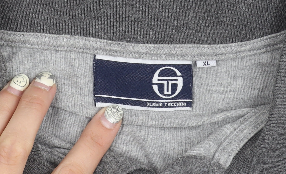 Sergio Tacchini Men's XL Grey Polo Shirt