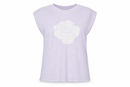 Front view of A Postcard from Brighton Sleeveless Top, Purple, Crew Neck, Women