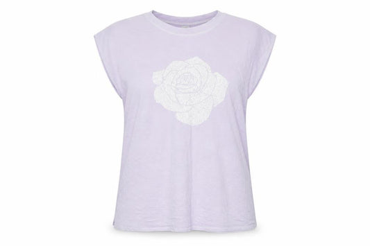 Front view of A Postcard from Brighton Sleeveless Top, Purple, Crew Neck, Women
