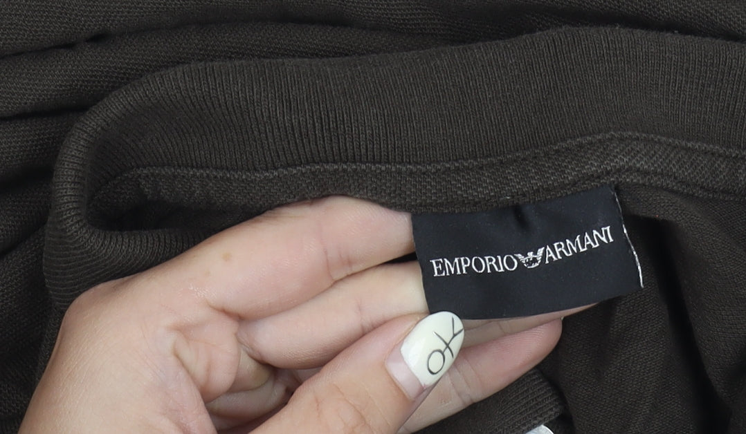 Emporio Armani Men's Brown Polo Shirt Size M