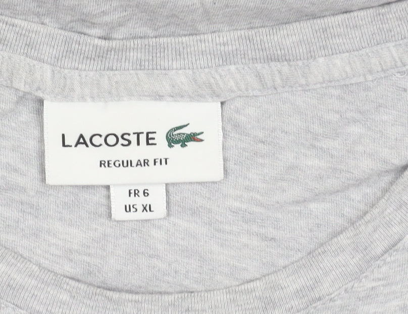 Lacoste Men's Grey XL Cotton Crew Neck T-Shirt