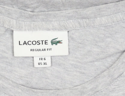 Lacoste Men's Grey XL Cotton Crew Neck T-Shirt