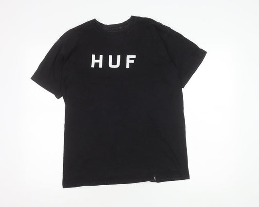 Mens UK Size M HUF Black  T-Shirt
