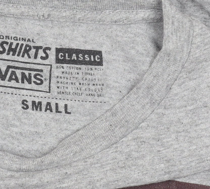 Vans Men's Grey Crew Neck Long Sleeve T-Shirt Small
