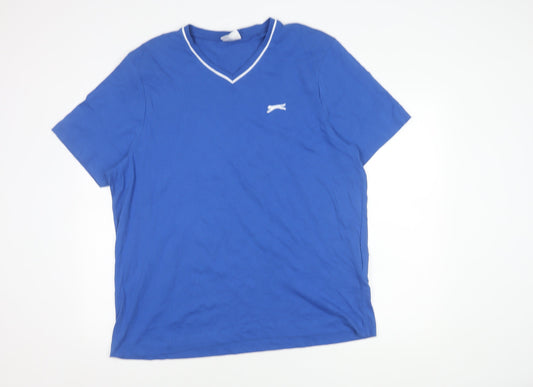 Slazenger Men's Blue V-Neck T-Shirt XL