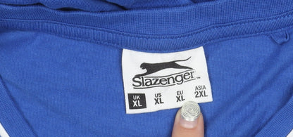 Slazenger Men's Blue V-Neck T-Shirt XL
