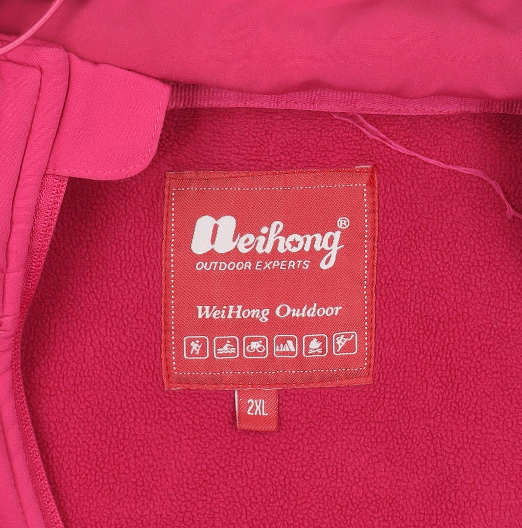 WeiHong Women's Pink Softshell Hooded Jacket 2XL