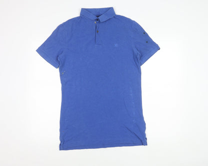Superdry Men's Blue Polo Shirt M Solid Style