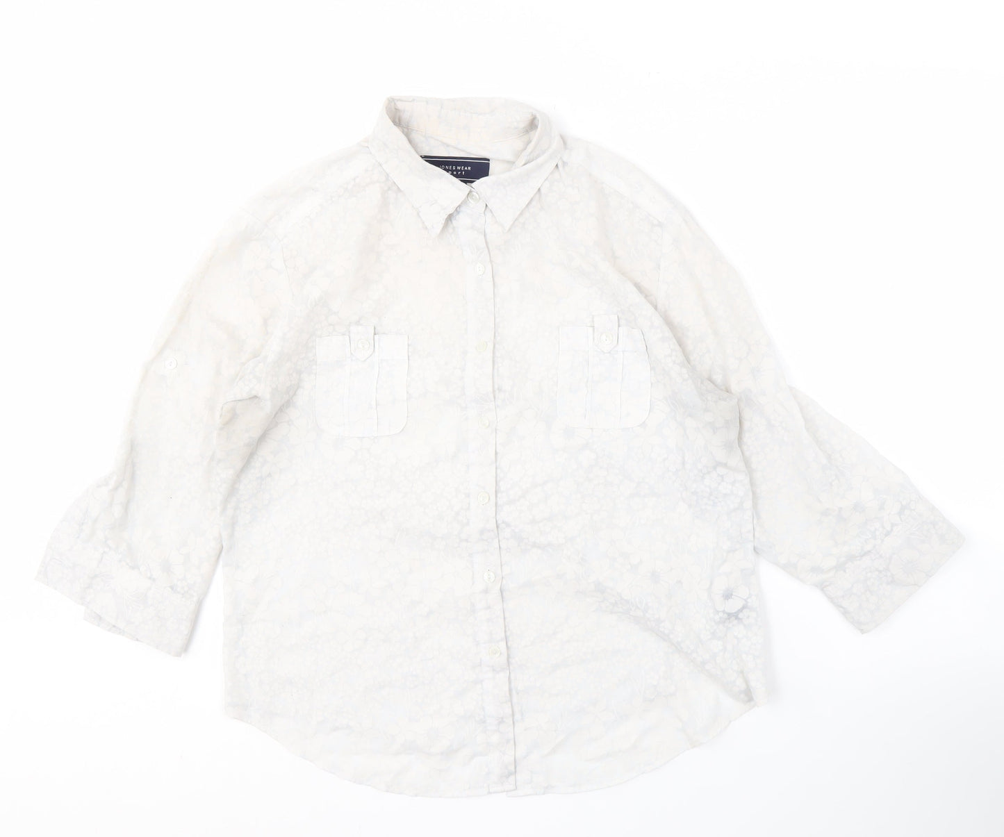 Jones Wear Sport Women's White Button-Up Shirt L