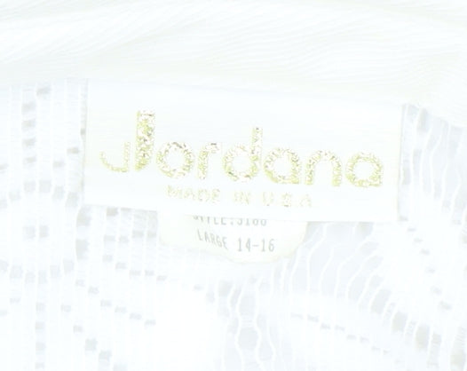 Jordana Women's White Lace Floral Blouse Size 14