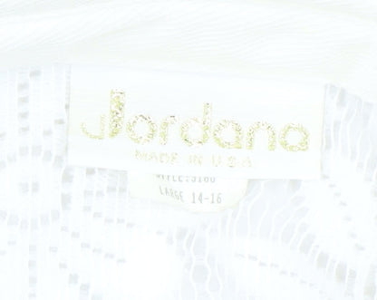 Jordana Women's White Lace Floral Blouse Size 14