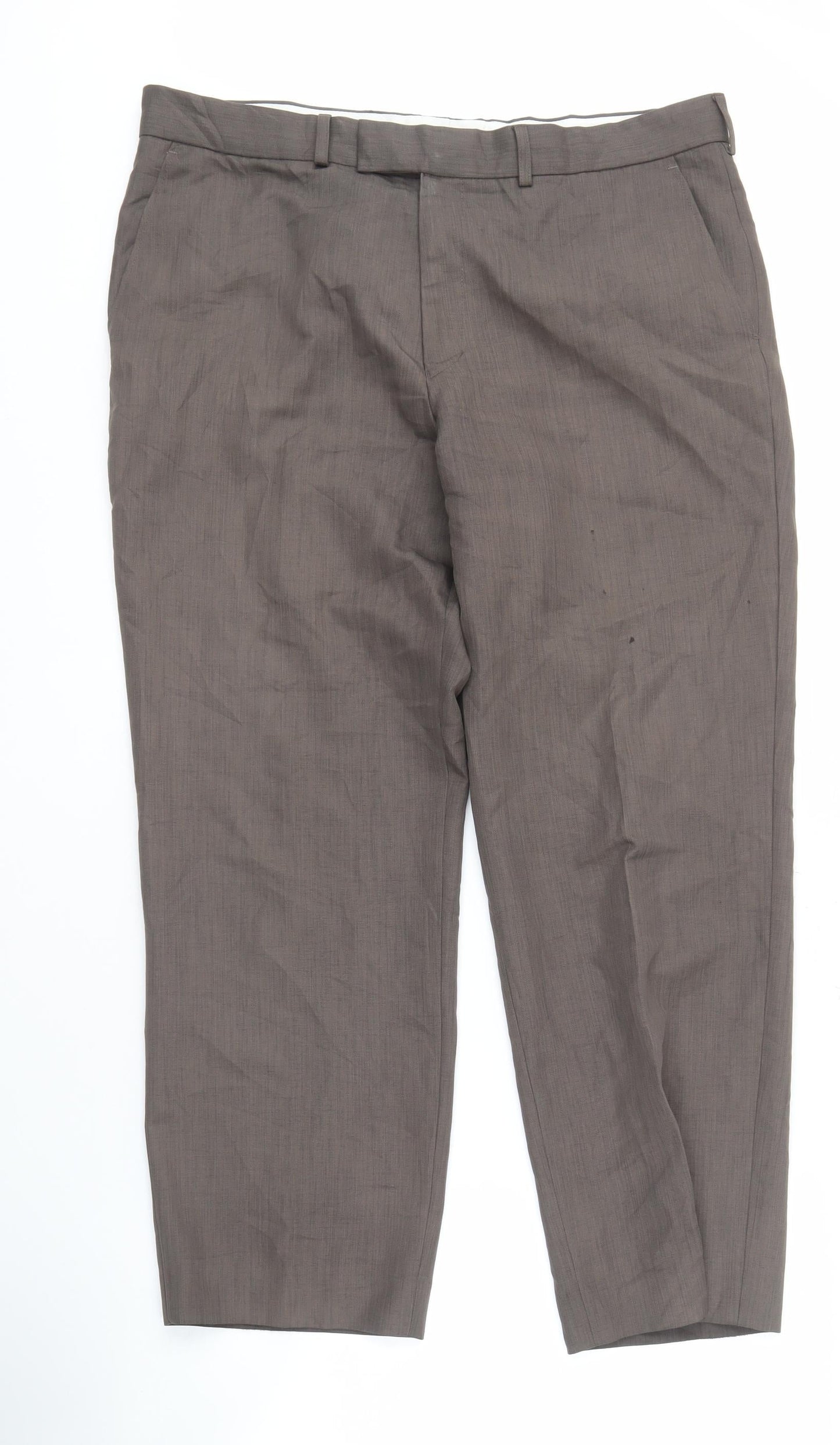 Greenwoods Men's Brown Straight Trousers 34W