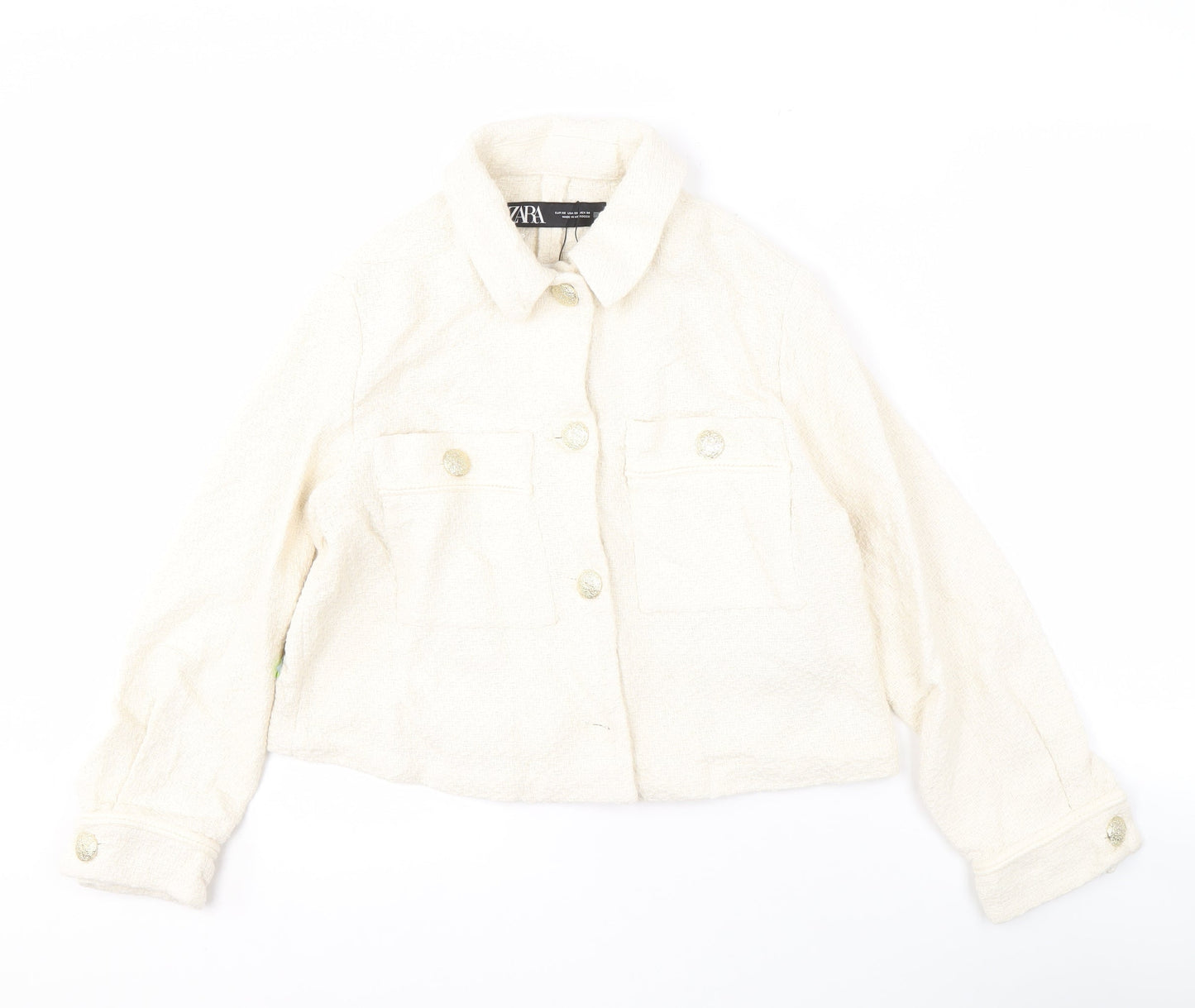 Womens UK Size XS Zara White Basic Jacket
