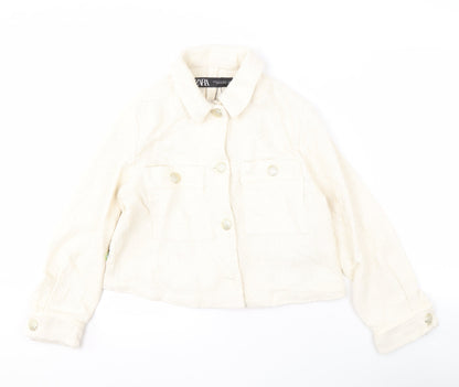 Womens UK Size XS Zara White Basic Jacket