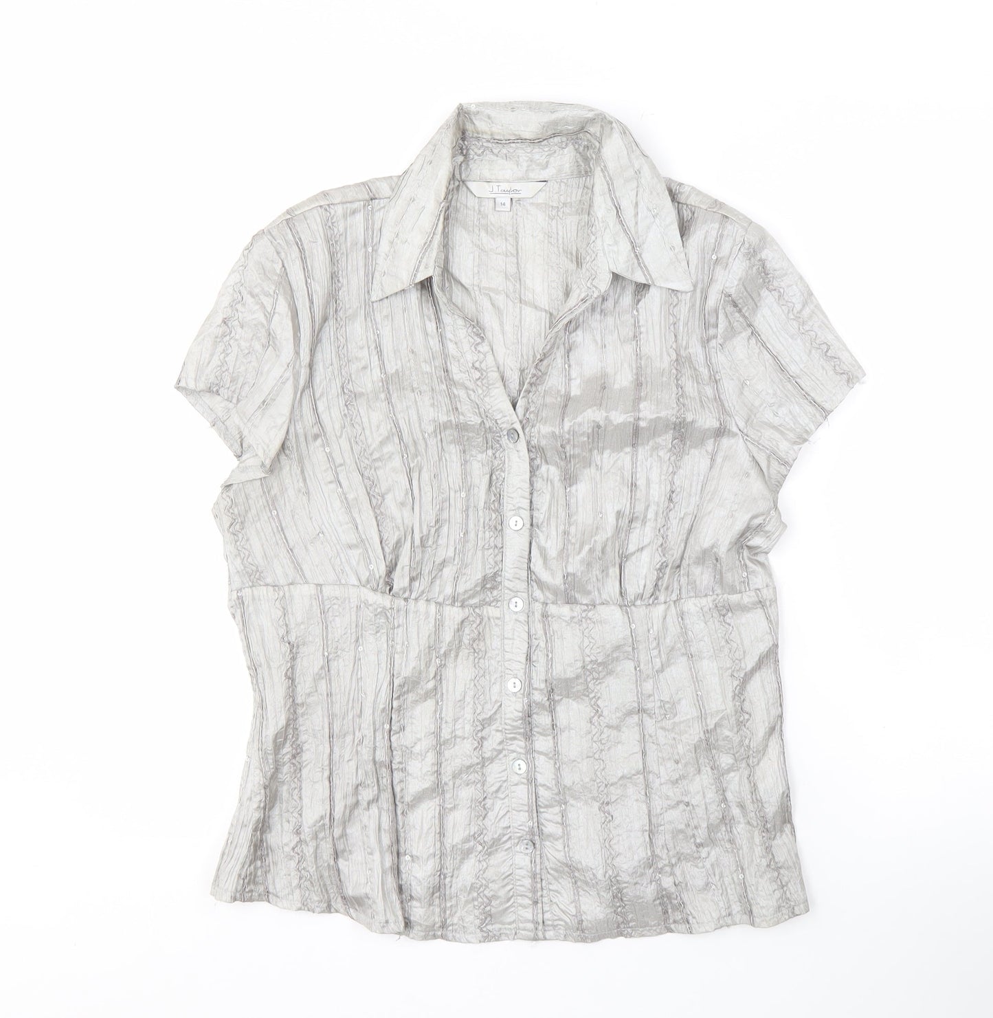 Womens UK Size 14 J. Taylor Grey  Button-Up
