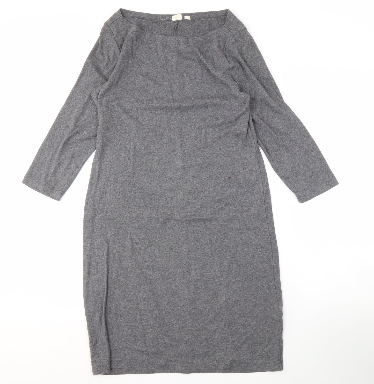 GAP Women's Grey Midi Sheath Dress, Size M, Long Sleeve