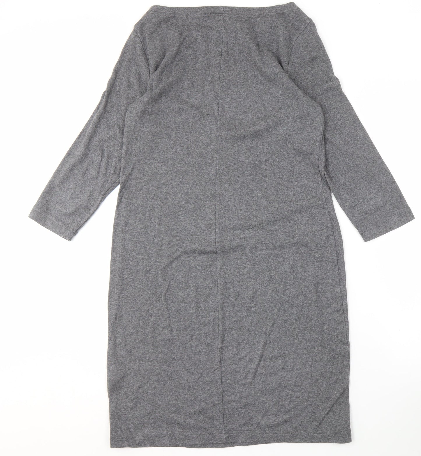 GAP Women's Grey Midi Sheath Dress, Size M, Long Sleeve