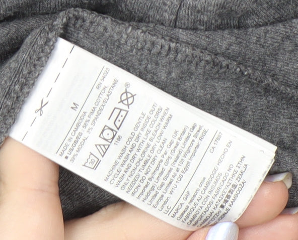 GAP Women's Grey Midi Sheath Dress, Size M, Long Sleeve