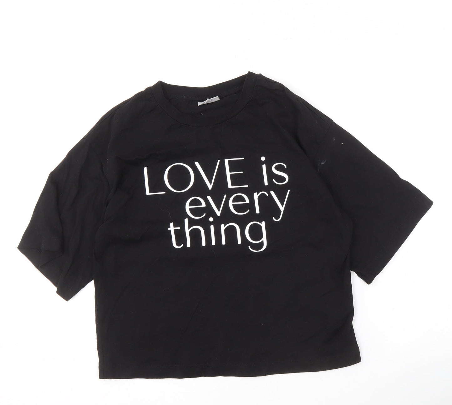 Womens UK Size 6 Oliver Bonas Black Basic T-Shirt