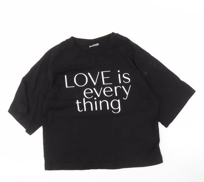 Womens UK Size 6 Oliver Bonas Black Basic T-Shirt