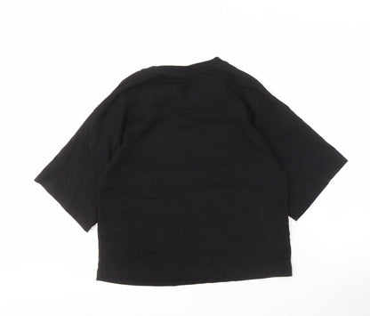 Womens UK Size 6 Oliver Bonas Black Basic T-Shirt