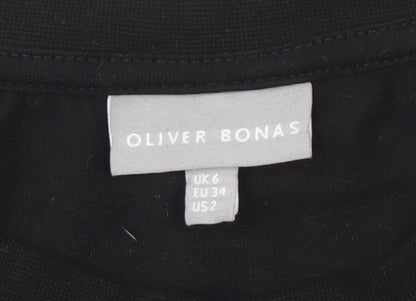 Womens UK Size 6 Oliver Bonas Black Basic T-Shirt