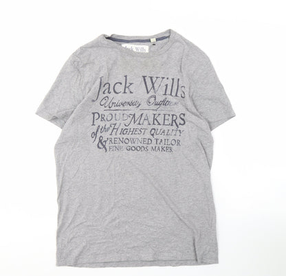 Jack Wills Men’s Grey Graphic Logo T-Shirt L