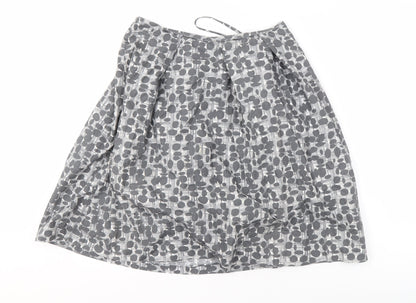 COS Women's Grey Geometric Button Skirt Size 12